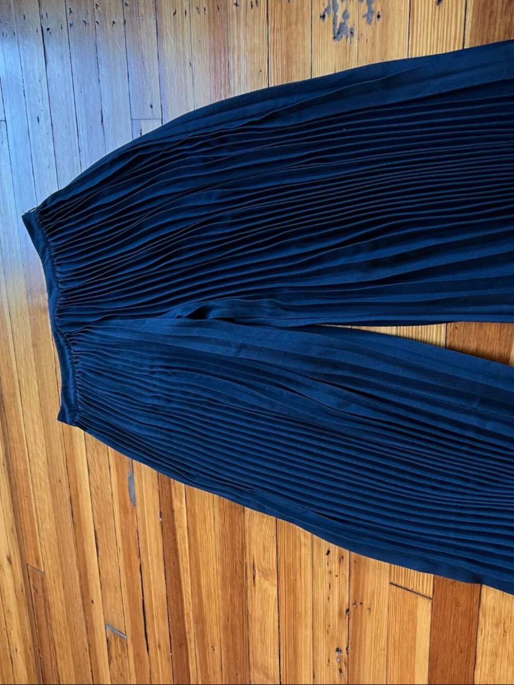 Scotch & Soda Maison Scotch Navy Blue Plissé Wide-Leg Trousers - Chic